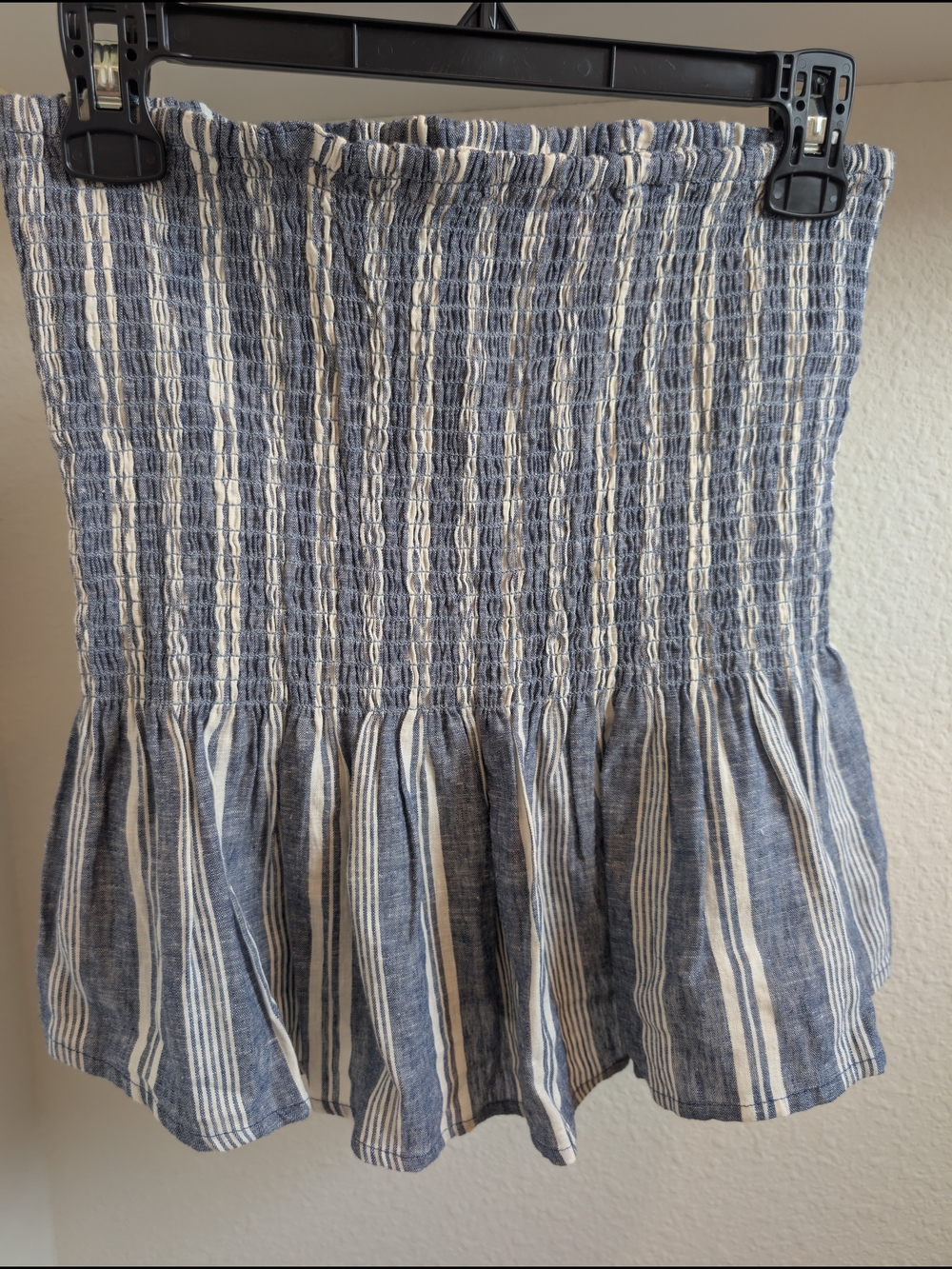 Anthropologie Maeve Blue and White Striped Tube Top - Size Medium